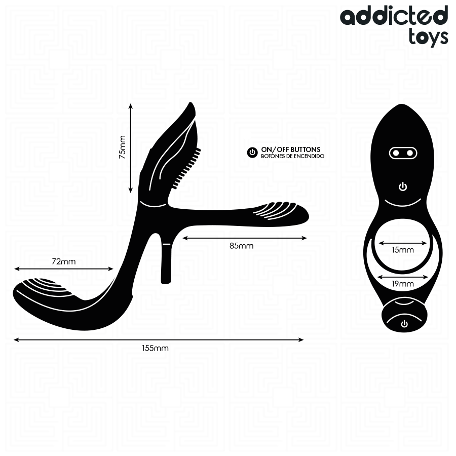 Stimulateur clitoridien anneau double pénis avec stimulateur clitorial – Addicted Toys