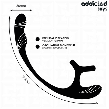 Plug anal avec vibration ondulation à 360° et stimulateur de testicules – Addicted Toys