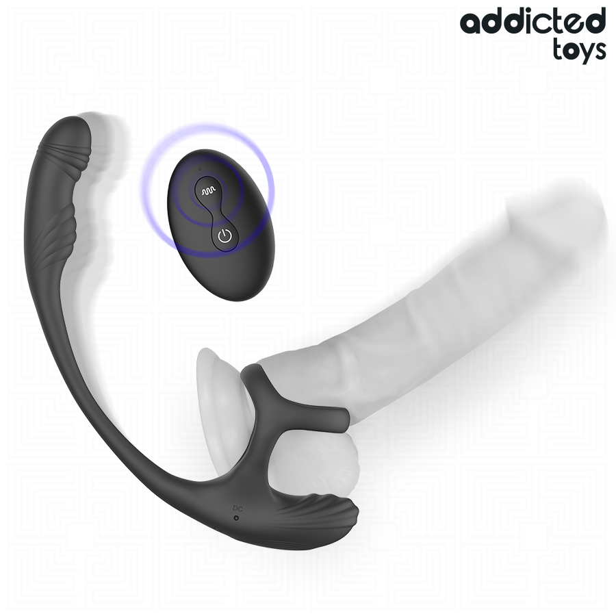 Plug anal avec vibration ondulation à 360° et stimulateur de testicules – Addicted Toys