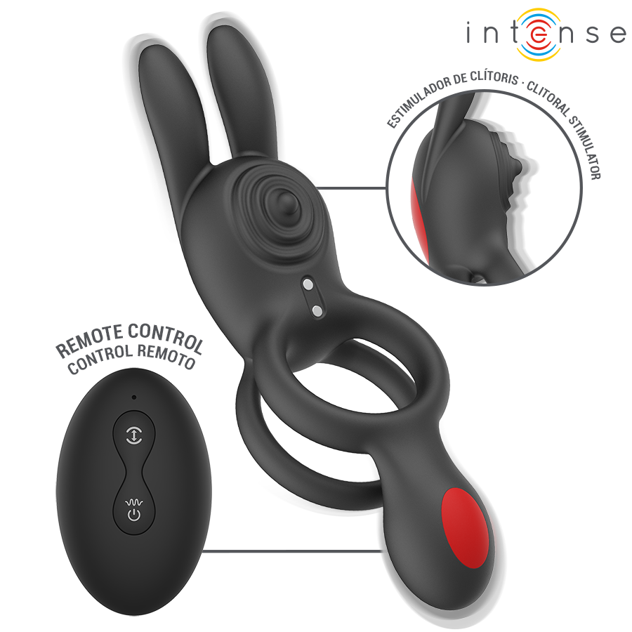 Quinn double vibration anneau avec télécommande – Intense