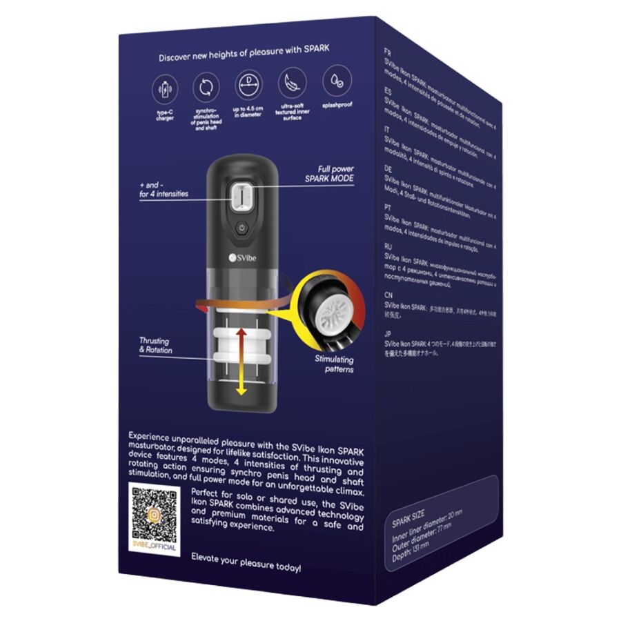 Masturbateur ikon spark à poussée et rotation – Snail Vibe