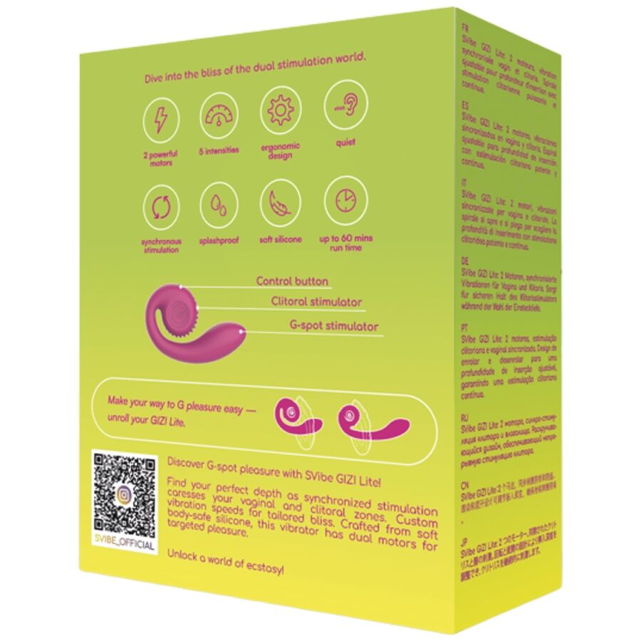 Stimulateur clitoridien gizi lite vibrateur rose double point g et clitorial – Snail Vibe