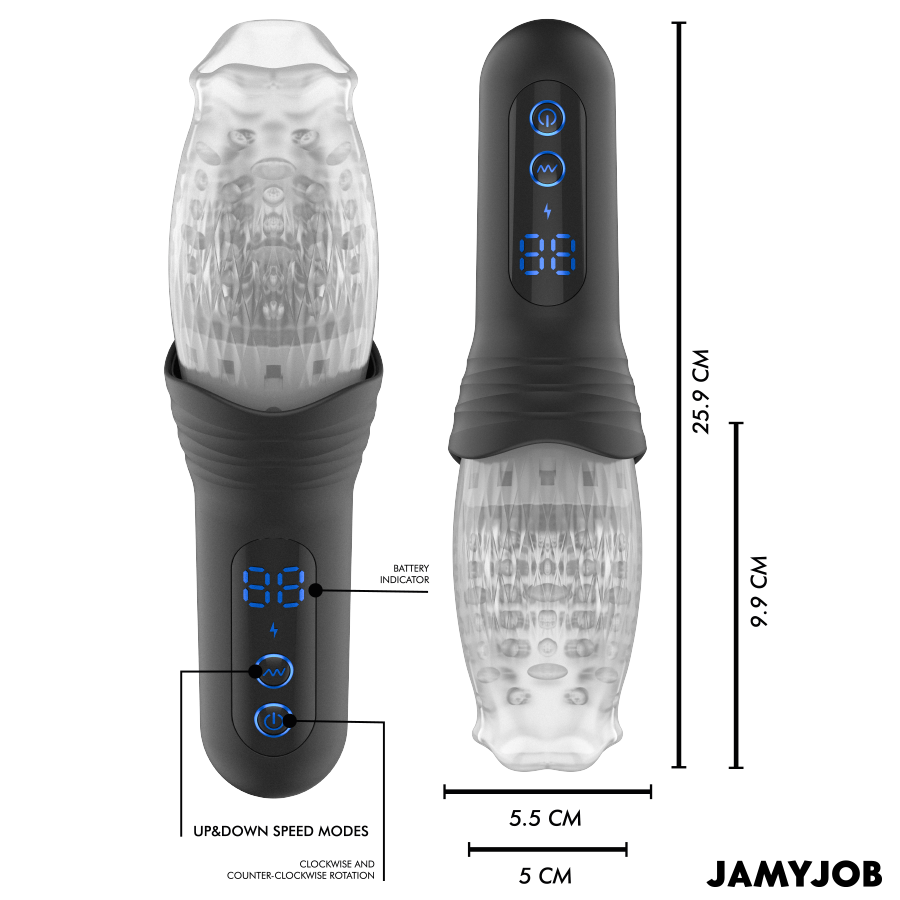Masturbateur blow-r avec mouvement de poussée et de rotation – Jamyjob