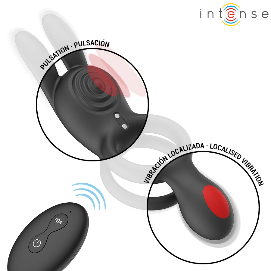 Quinn double vibration anneau avec télécommande – Intense