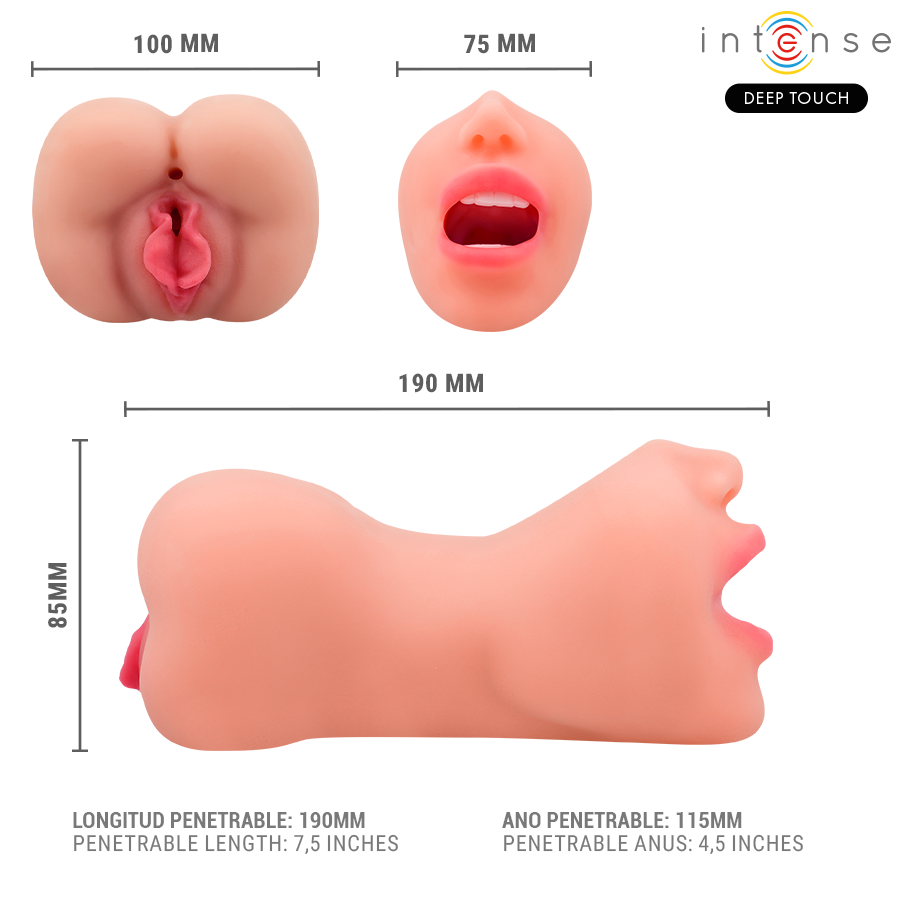 Masturbateur à double bouche et vagin riley – Intense Deep Touch