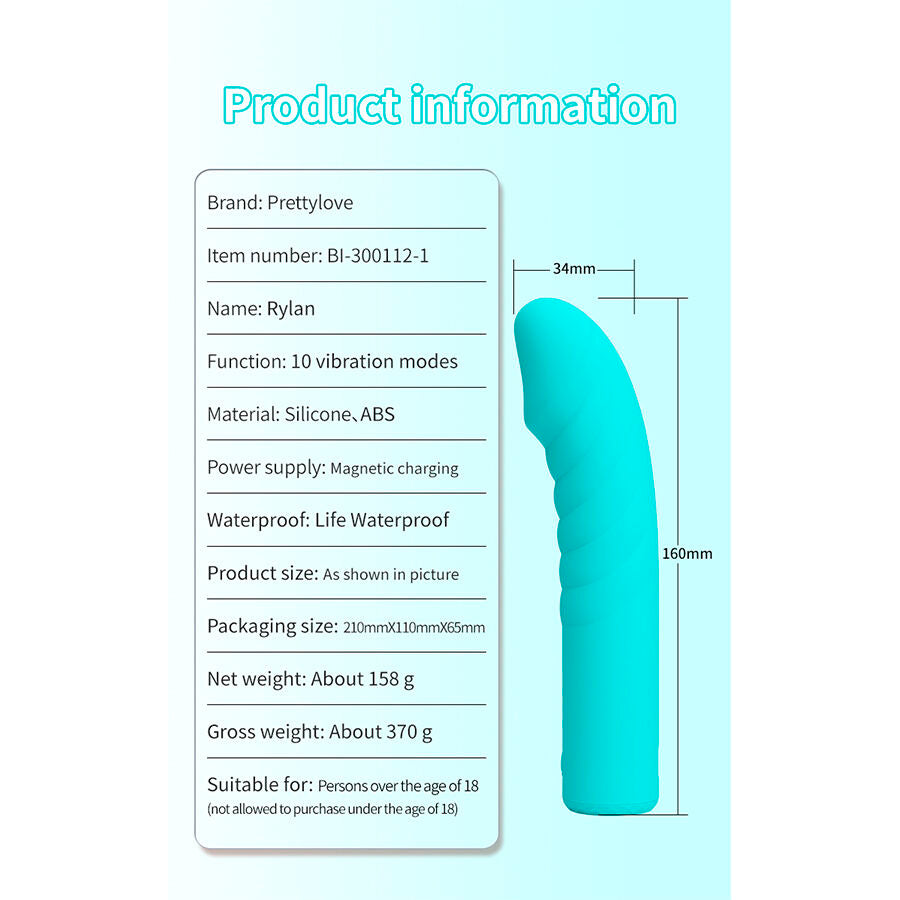 Rylan vibrateur g-spot bleu – Pretty Love