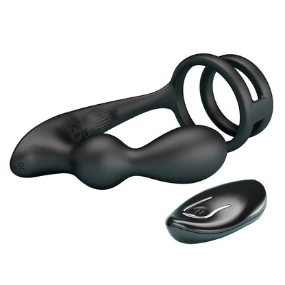 Vibrateur plug anal vibrant avec anneau pénis et télécommande – Mr Play