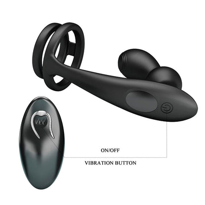 Vibrateur plug anal vibrant avec anneau pénis et télécommande – Mr Play