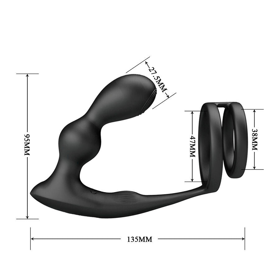 Vibrateur plug anal vibrant avec anneau pénis et télécommande – Mr Play