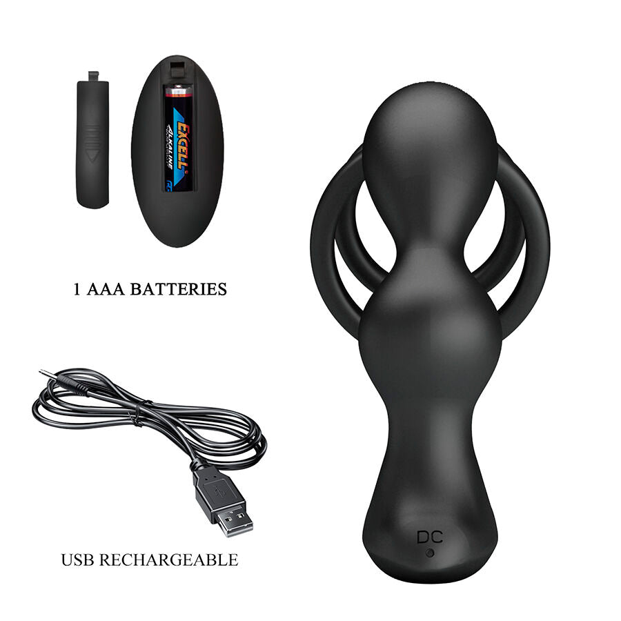 Vibrateur plug anal vibrant avec anneau pénis et télécommande – Mr Play
