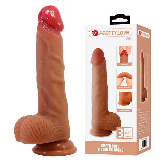 Lisle gode réaliste avec ventouse 20,6 cm -ø- 4,2 cm – Pretty Love