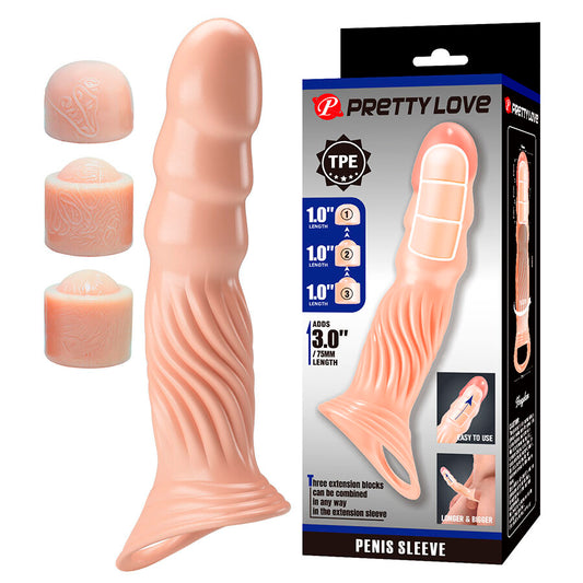 Gaine pénienne texturée avec extenseurs – Pretty Love