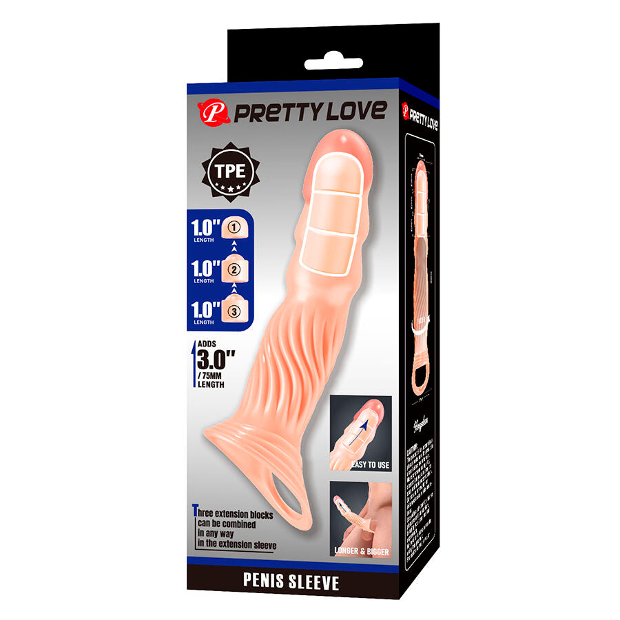 Gaine pénienne texturée avec extenseurs – Pretty Love