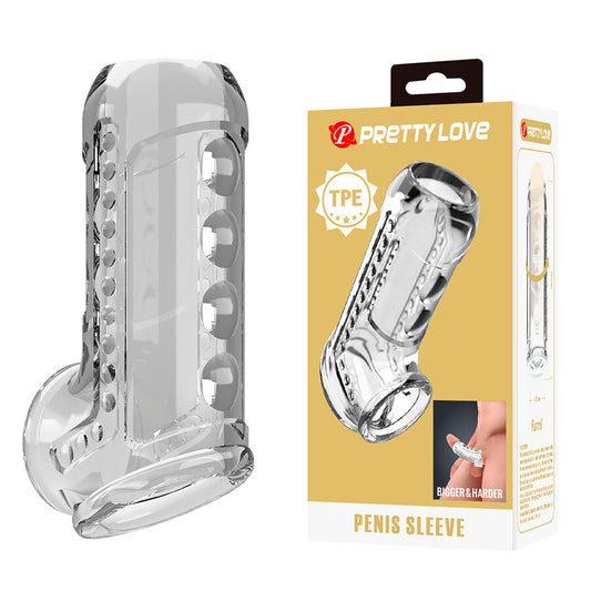 Gaine pénienne texturée transparente – Pretty Love
