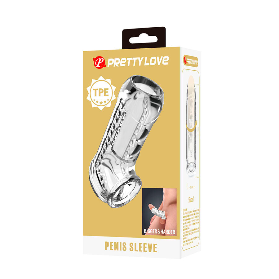 Gaine pénienne texturée transparente – Pretty Love