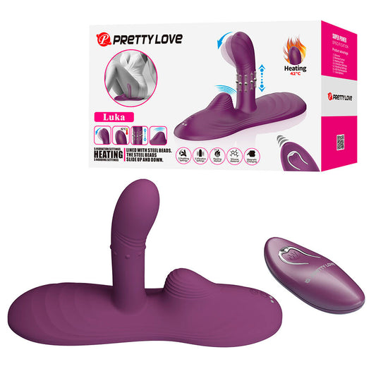 Luka vibrateur à position assise avec effet chauffant et télécommande – Pretty Love