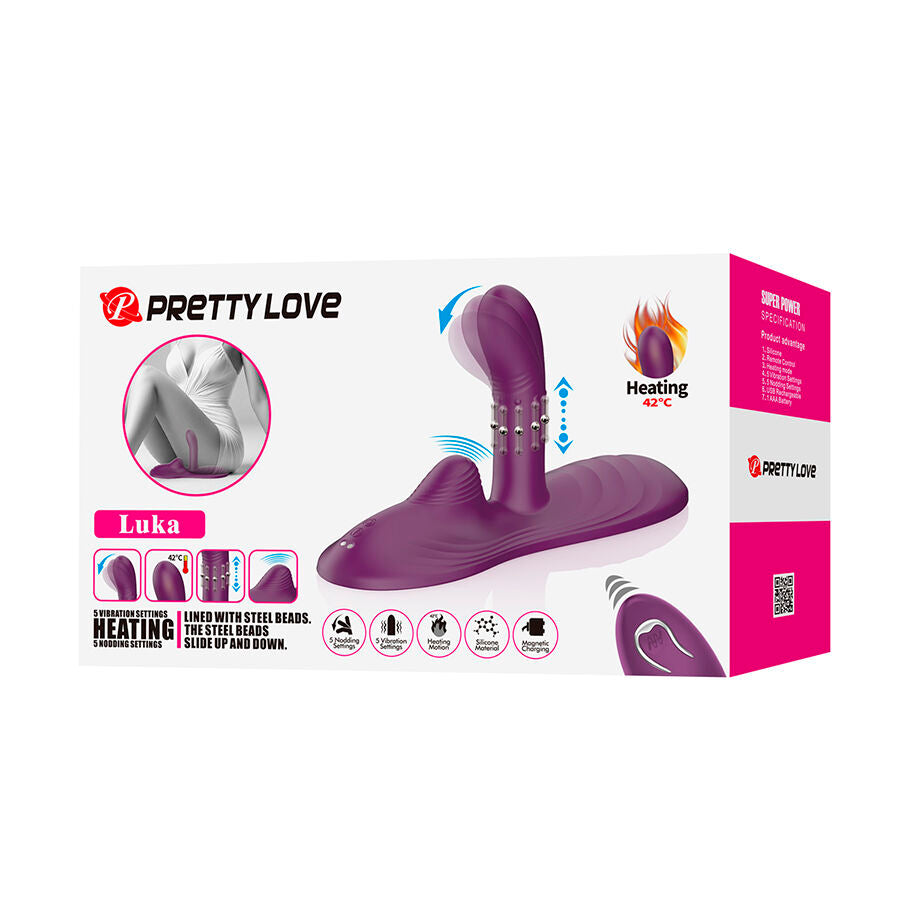 Luka vibrateur à position assise avec effet chauffant et télécommande – Pretty Love