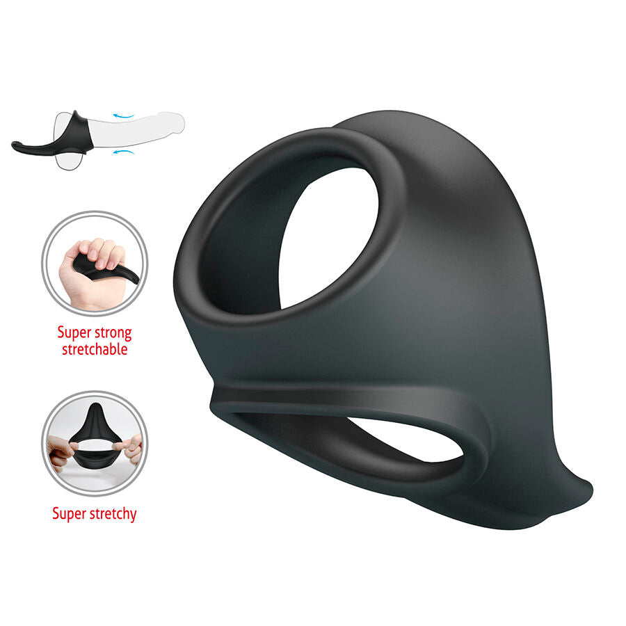 Zadok anneau ergonomique avec stimulateur périnéal – Crazy Bull
