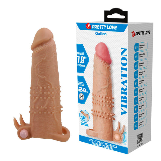 Stimulateur clitoridien quillon manchon pénis avec stimulateur clitorial et vibration –