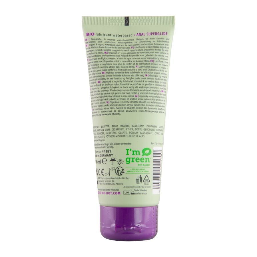 Lubrifiant bio à base d'eau anal 100 ml – HOT