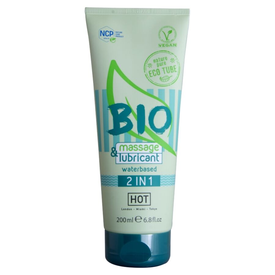 Bio massage et lubrifiant à base d'eau 2 en 1 200 ml – HOT