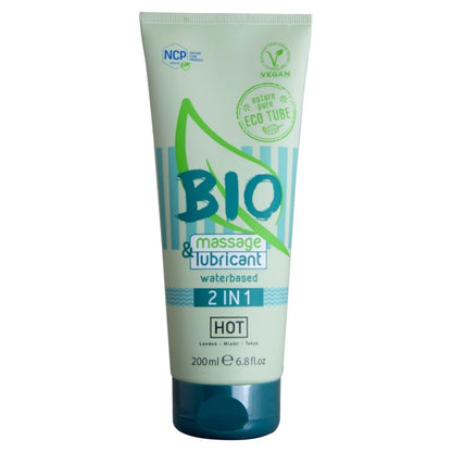 Bio massage et lubrifiant à base d'eau 2 en 1 200 ml – HOT