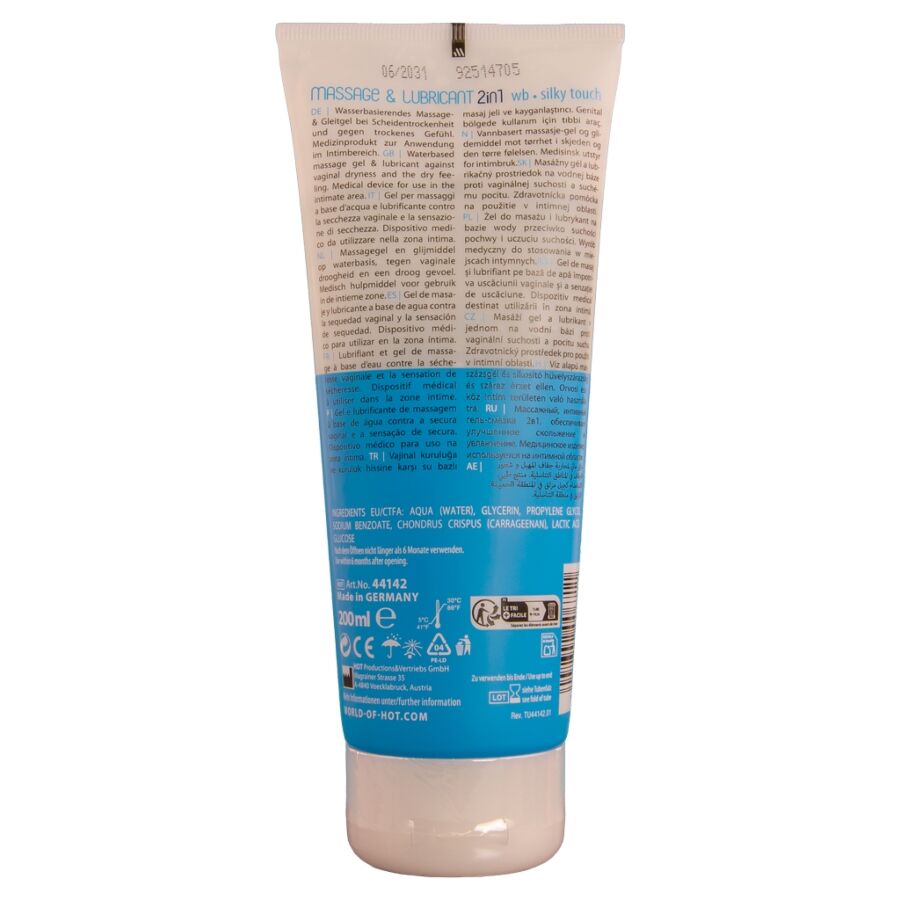 Gel de massage et de glisse 2 en 1 texture soyeuse 200 ml – HOT