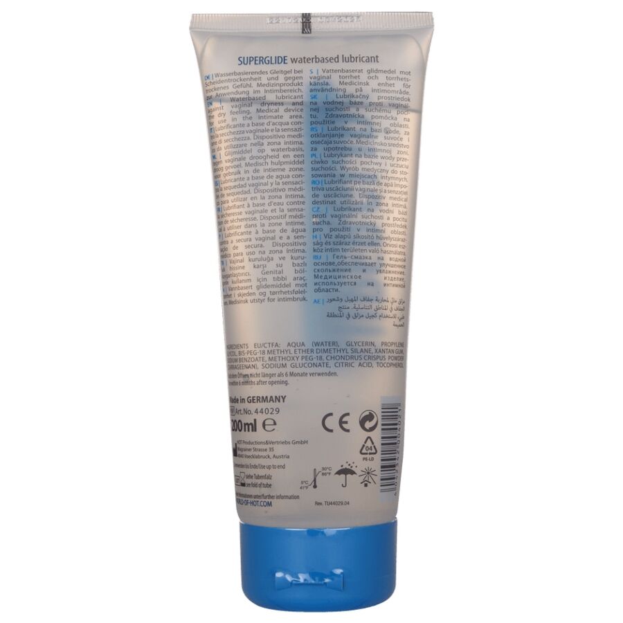 Superglide liquid pleasure lubrifiant à base d'eau 200 ml – HOT