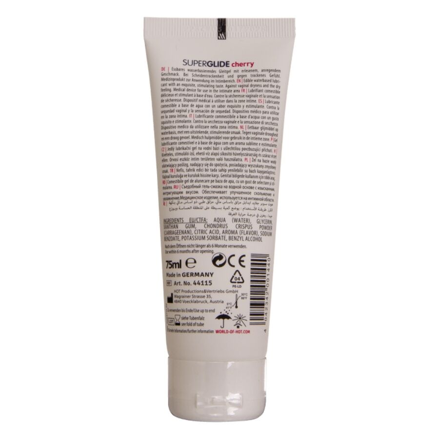 Superglide lubrifiant comestible à base d'eau cerise 75 ml – HOT