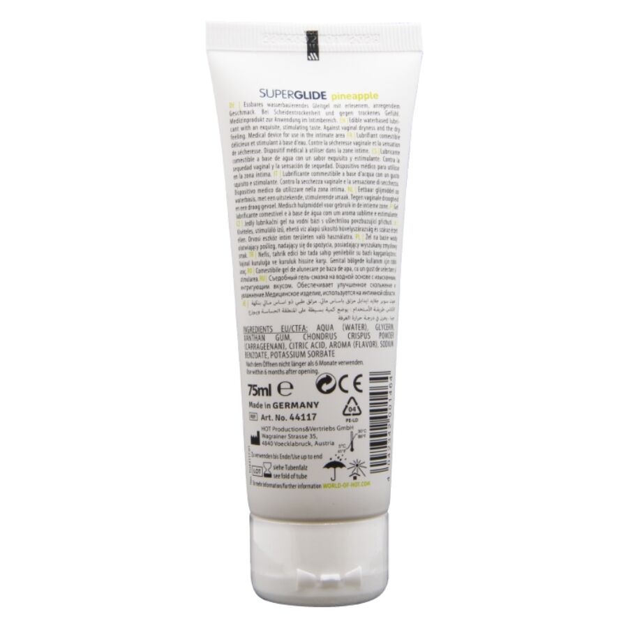 Superglide lubrifiant comestible à base d'eau ananas 75 ml – HOT