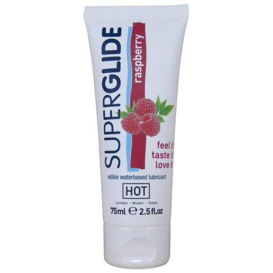 Superglide lubrifiant comestible à base d'eau framboise 75 ml – HOT