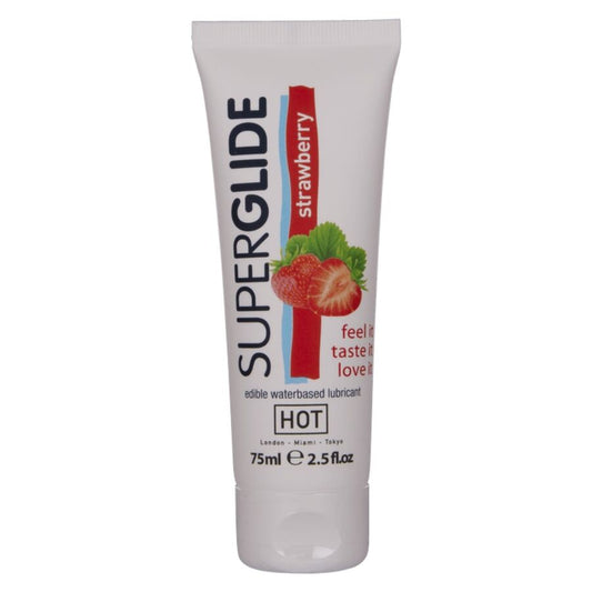 Superglide lubrifiant comestible à base d'eau fraise 75 ml – HOT