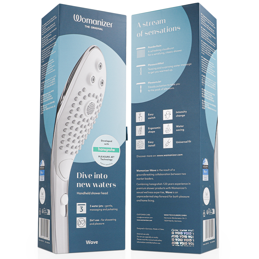 Stimulateur clitoridien pommeau de douche stimulant clitorial wave chrome – Womanizer