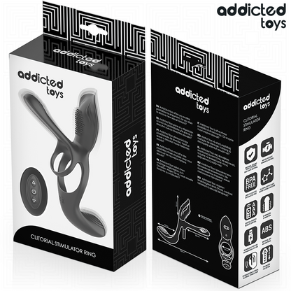 Stimulateur clitoridien anneau double pénis avec stimulateur clitorial – Addicted Toys