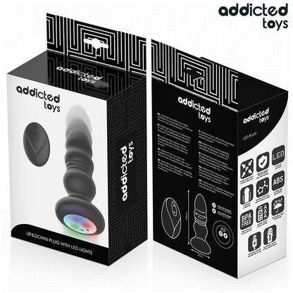 Vibrateur plug anal rotatif et vibrant télécommande avec lumière LED – Addicted Toys