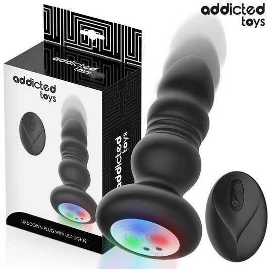 Vibrateur plug anal rotatif et vibrant télécommande avec lumière LED – Addicted Toys
