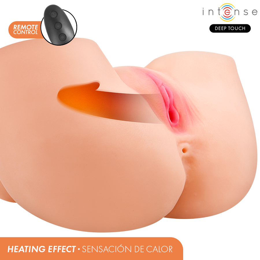Masturbateur vaginal ginger avec succion chaleur vibration et effets vocaux télécommande