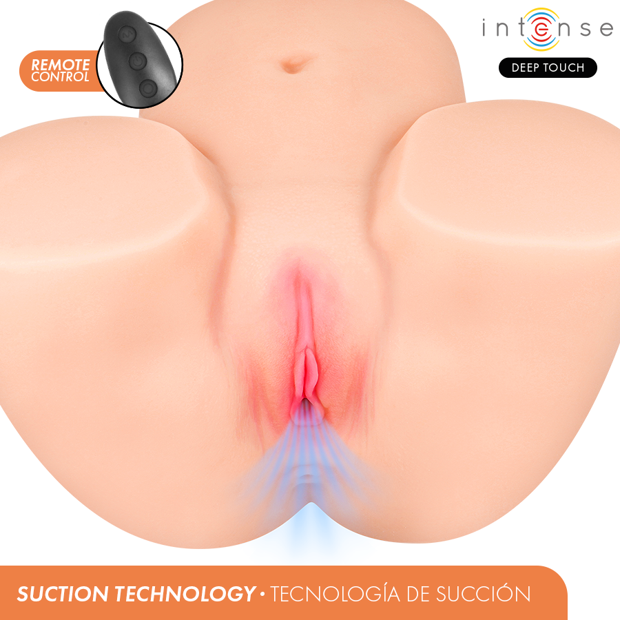 Masturbateur vaginal ginger avec succion chaleur vibration et effets vocaux télécommande