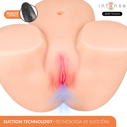 Masturbateur vaginal ginger avec succion chaleur vibration et effets vocaux télécommande