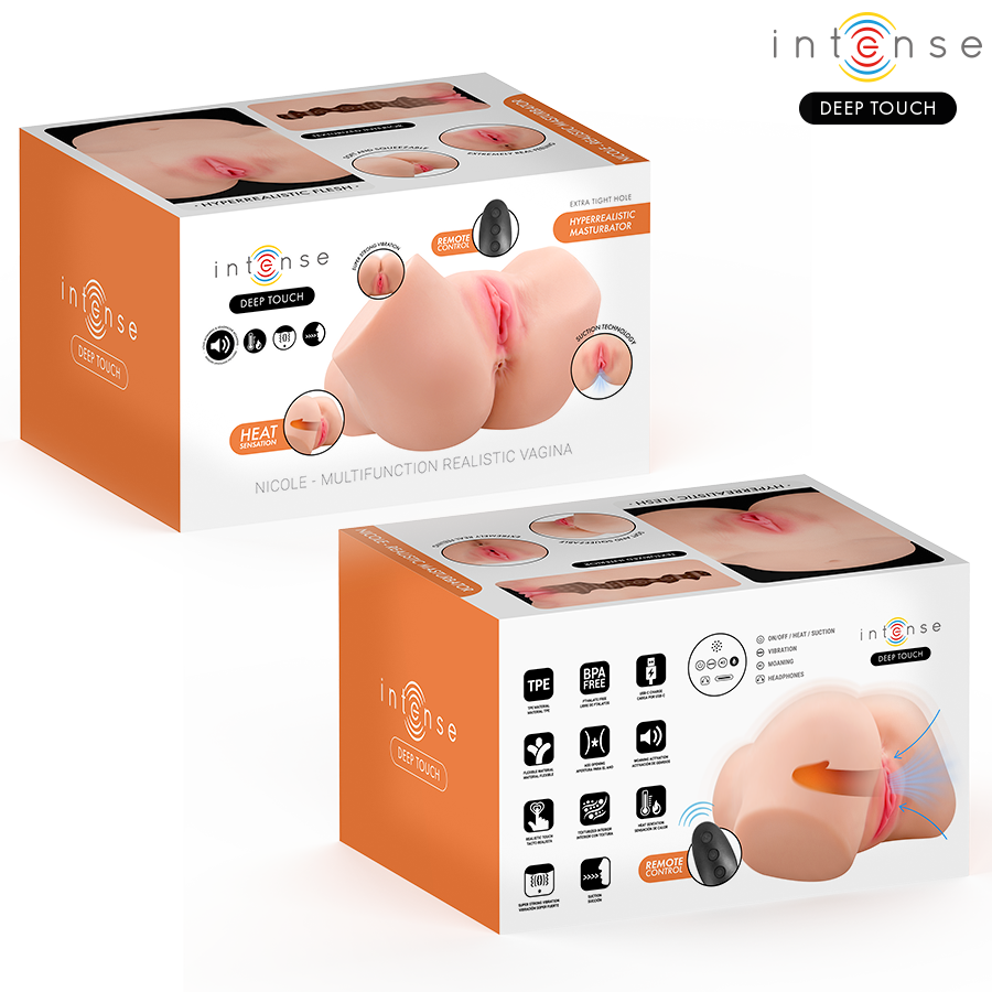 Masturbateur vaginal nicole avec effets de succion de chaleur de vibration et vocaux avec