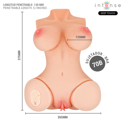 Masturbateur vero torse vagin avec succion chaleur vibration et effets vocaux avec