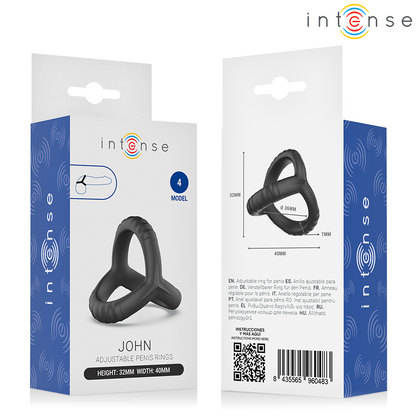 John anneau triple ajustable pour le pénis modèle 4 – Intense