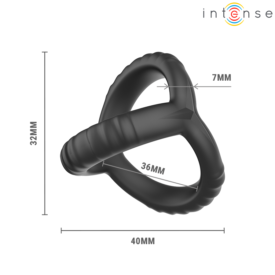 John anneau triple ajustable pour le pénis modèle 4 – Intense