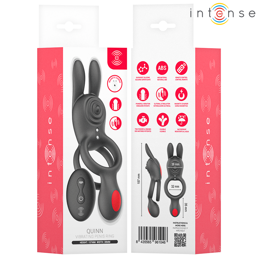Quinn double vibration anneau avec télécommande – Intense