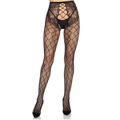 Collants résille avec culotte sans entrejambe noir – Leg Avenue 1966