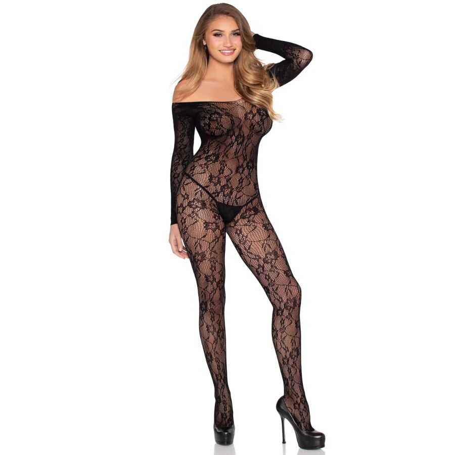 Lingerie en dentelle bodystocking noir – Leg Avenue 89366