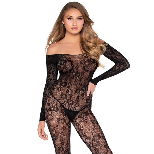 Lingerie en dentelle bodystocking noir – Leg Avenue 89366