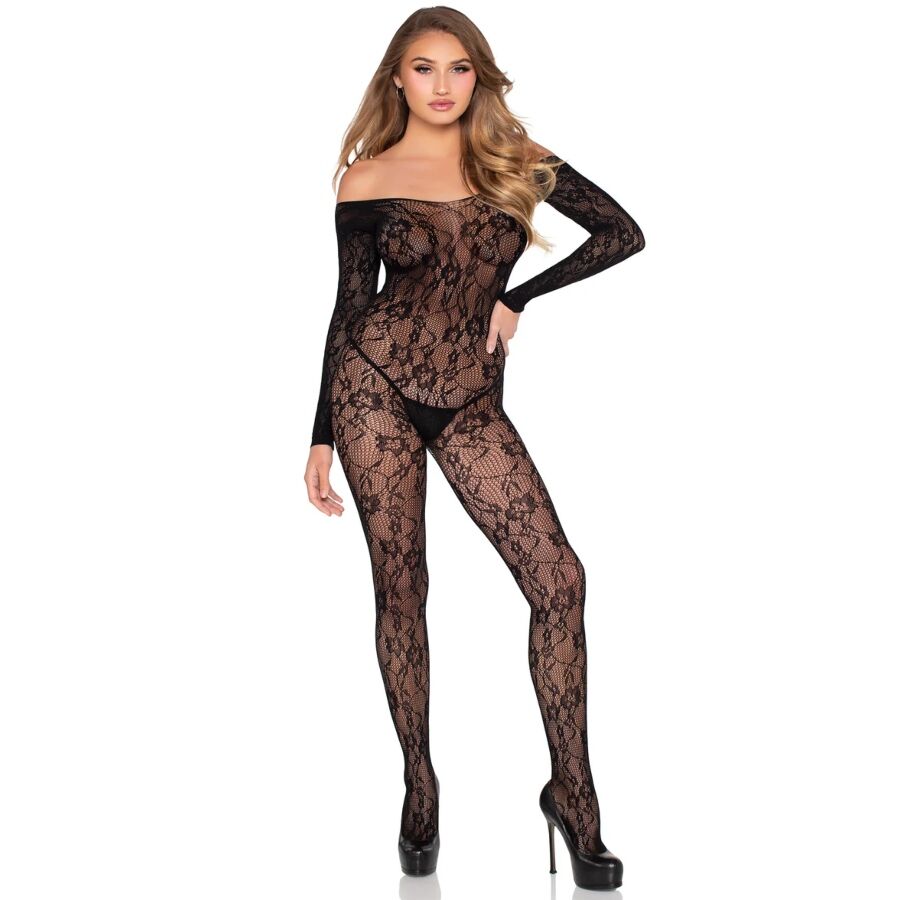Lingerie en dentelle bodystocking noir – Leg Avenue 89366