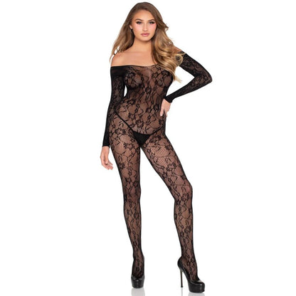 Lingerie en dentelle bodystocking noir – Leg Avenue 89366