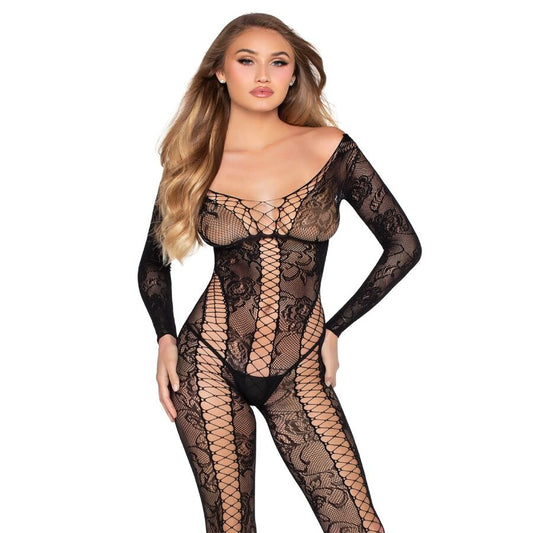 Body combinaison en résille et dentelle noir – Leg Avenue 89369